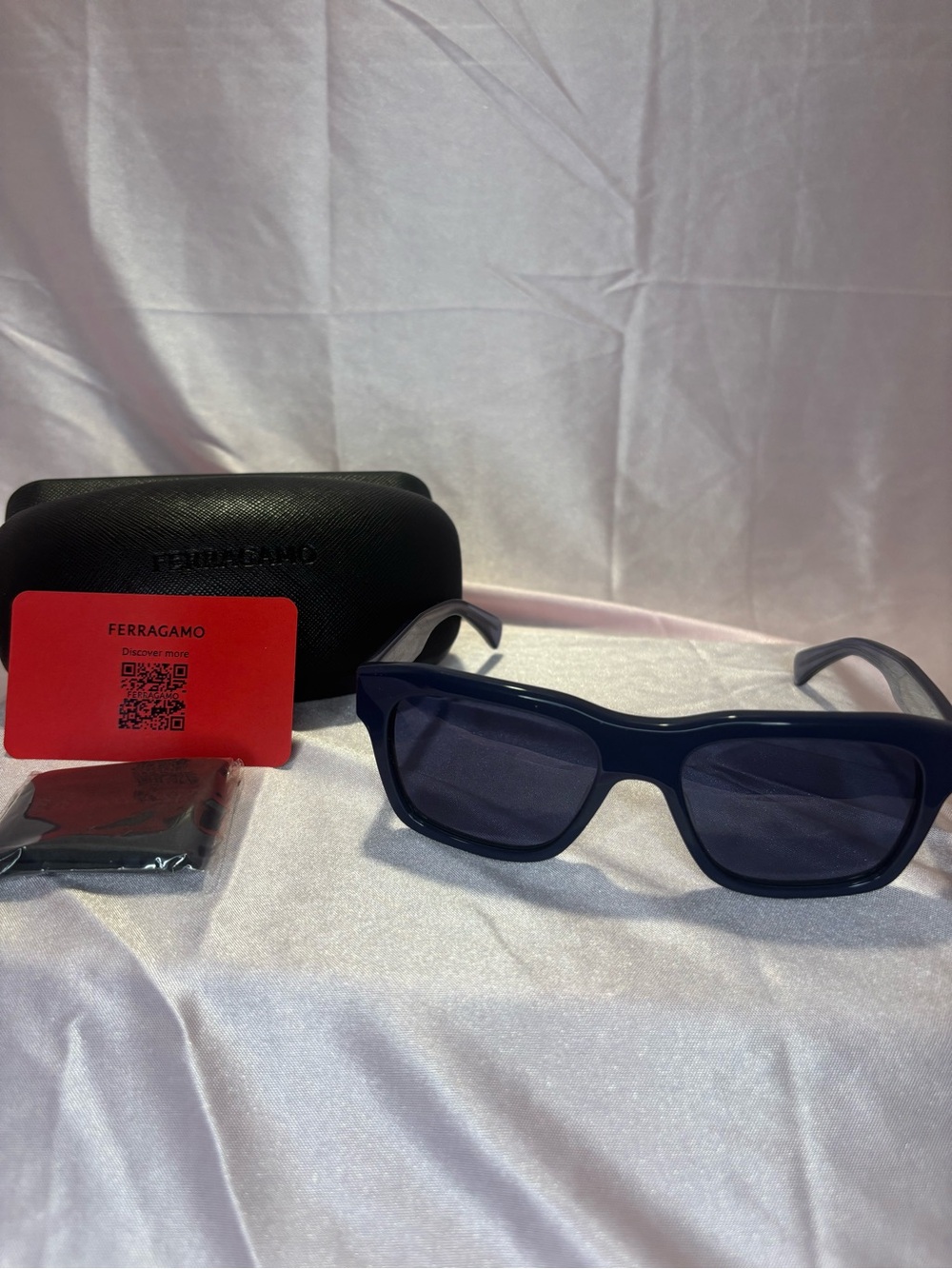 Salvatore Ferragamo Men’s Dark Blue Rectangular Sunglasses
